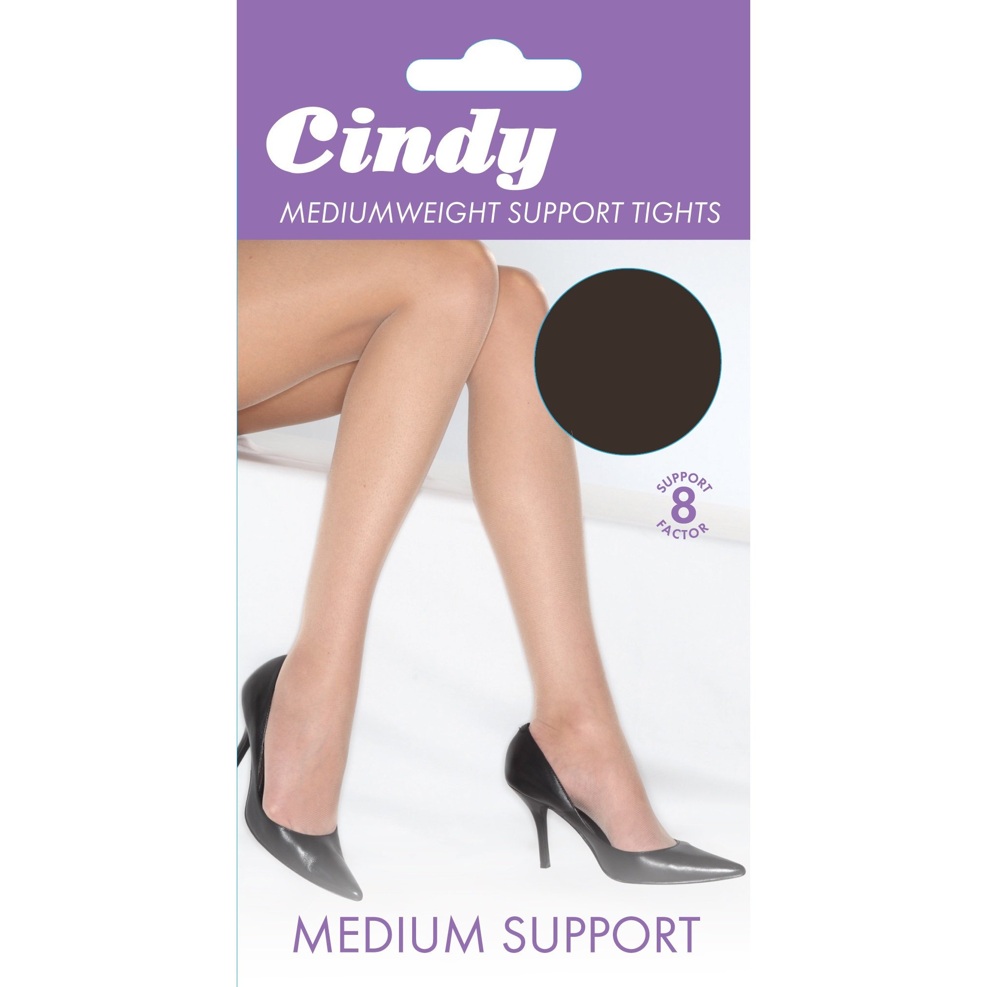 Cindy Women's Barely Black / Mediumweight Support Tights (1 Pair) (Medium (5Ft-5Ft8â€)) (Barely Black)