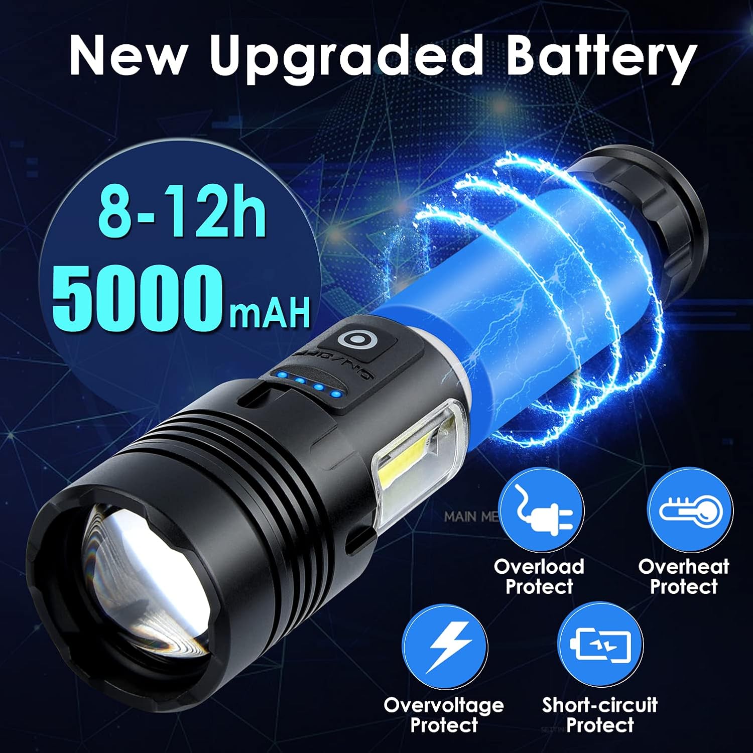 Rechargeable Flashlight Alifa Waterproof Brightest Photo