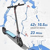 Vista 37 de Patinete eléctrico para adultos y niños grandes, alcance de 23/21 millas, velocidad máxima de 22/18 MPH, potente motor de 650/500/350 W, neumáticos