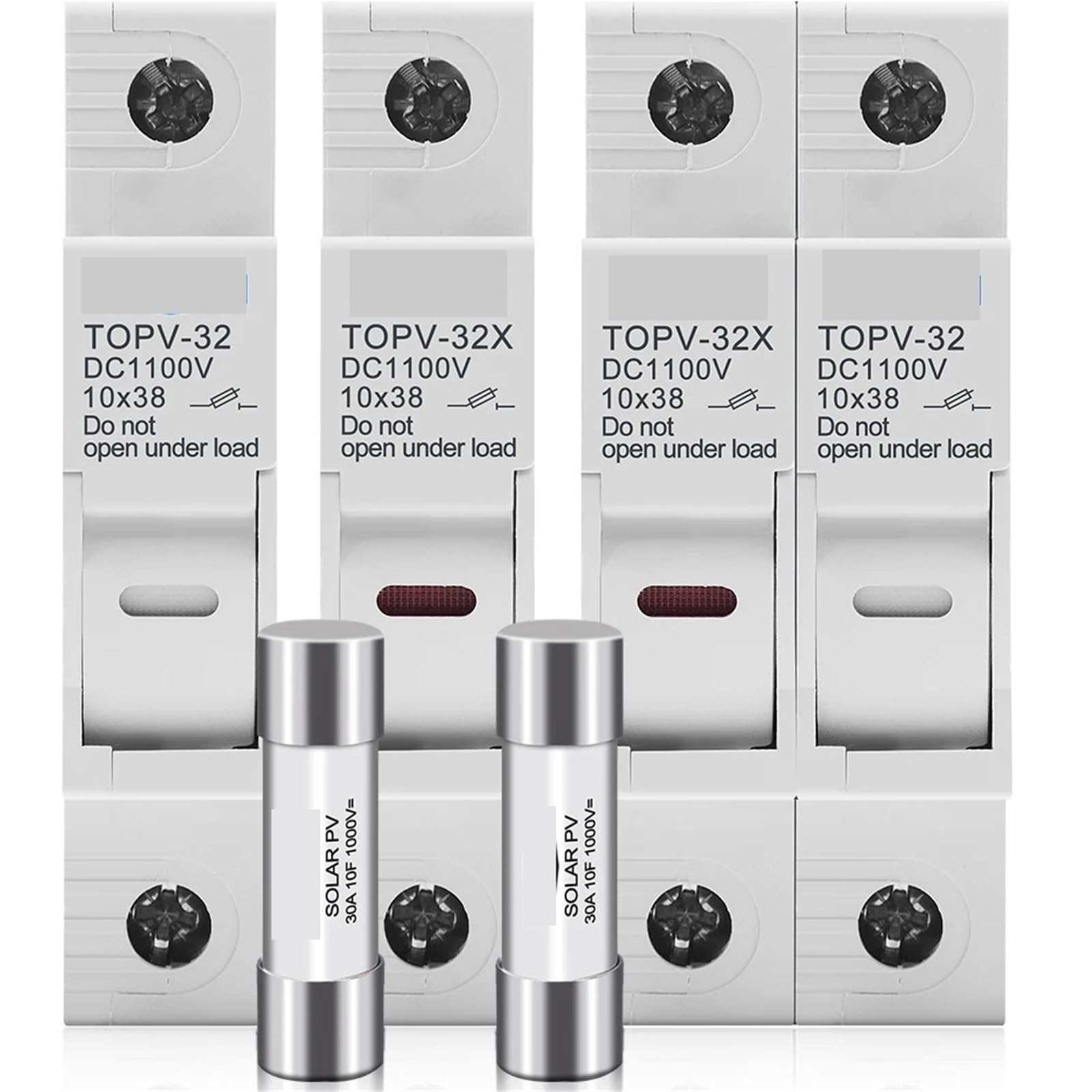 Portafusibles de CC 10 * 38 mm 1100 V TOPV-30