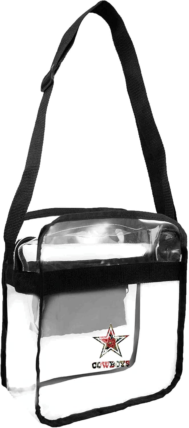 Littlearth NFL unisex-adult Nfl Clear Carryall Crossbody Bag