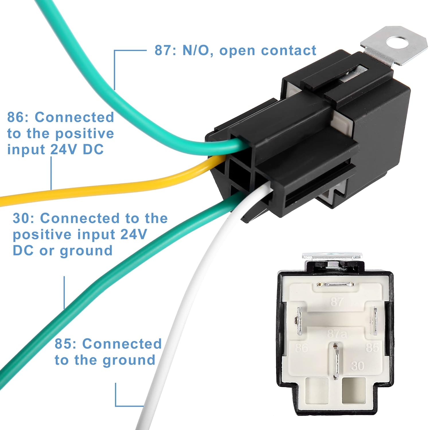 X AUTOHAUX 6 Pcs JD2912 4 Pin DC24V 30A Universal Car Vehicle Motor Fuse Relay Switch Power with Harness : Automotive