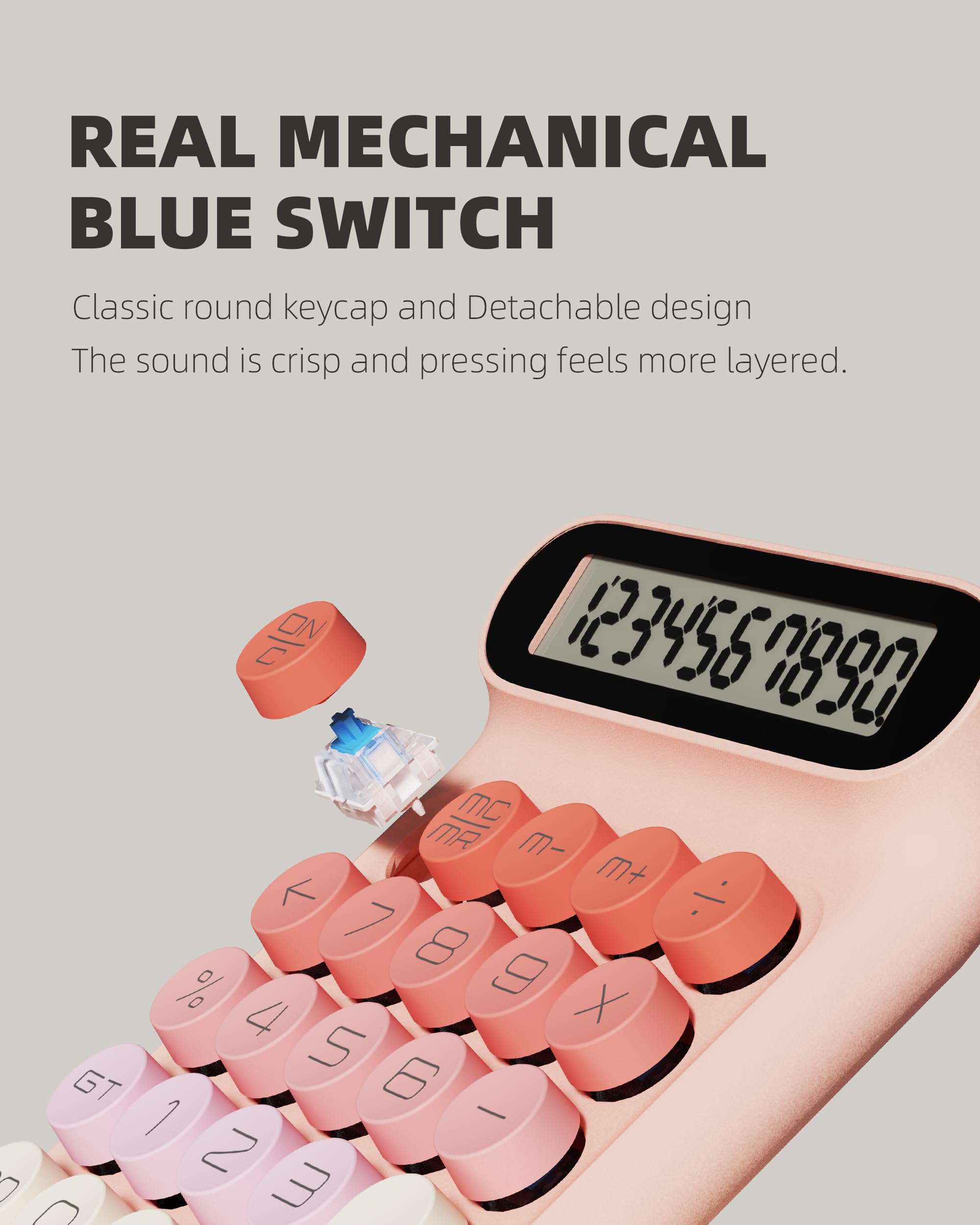 Buy Echanical Switch Calculator 12 Digit,Desktop Large Display And Buttons,Calculator With - View #9