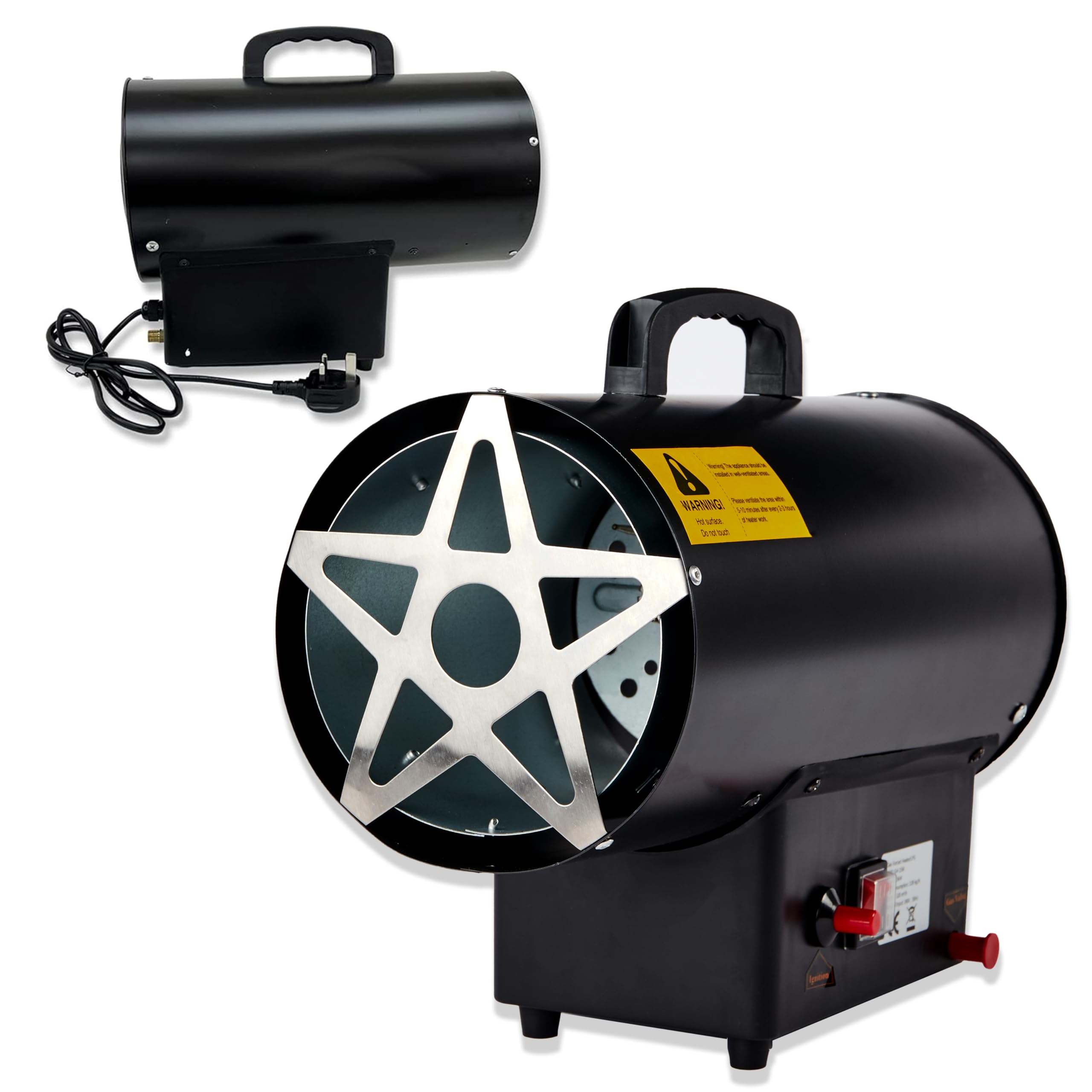 Electric/Propane LPG Gas Space Heater Electric Fan Assisted Powerful Workshop Warmer 2, 3, 15, & 30Kw (15KW)