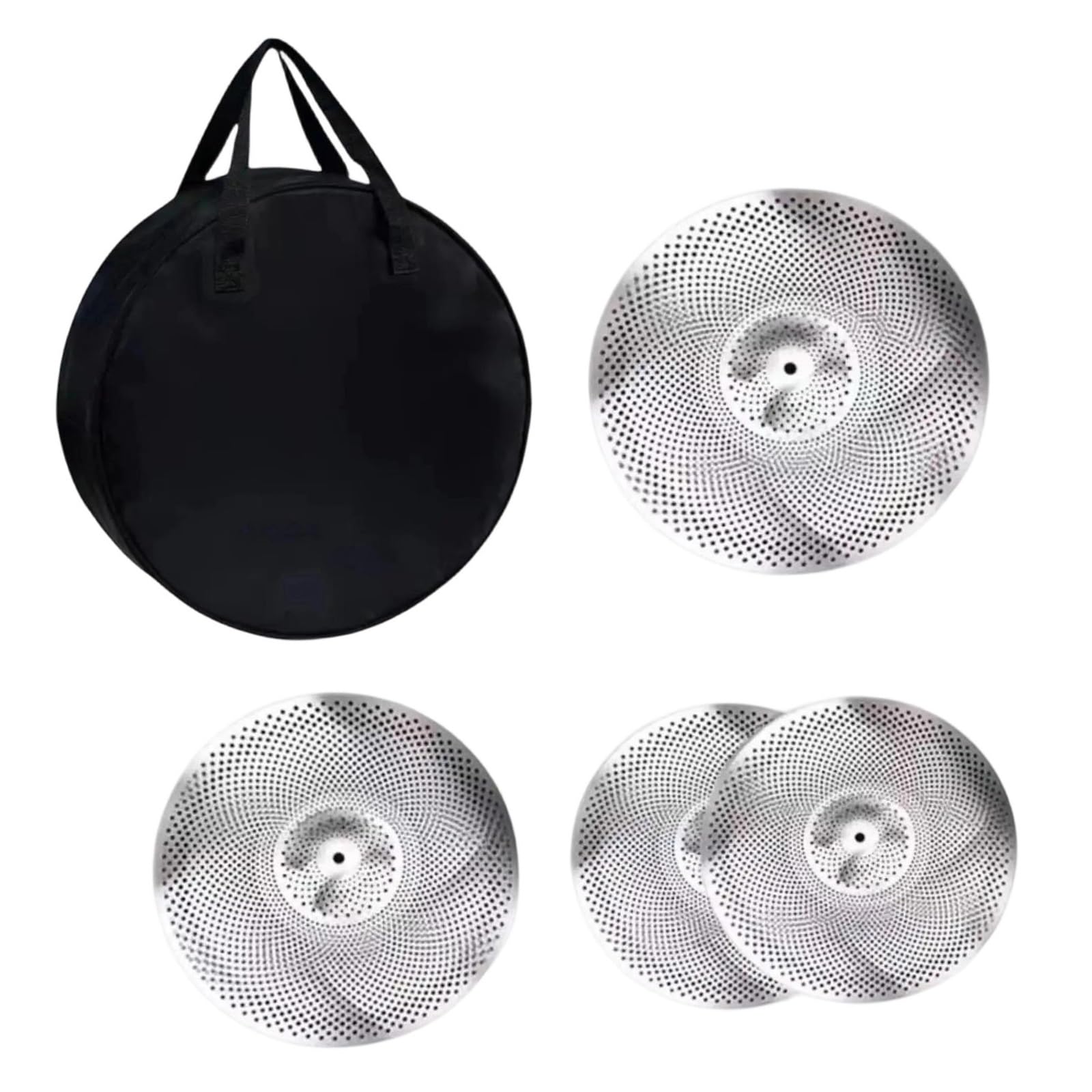 Leistungsart Becken 5 Stück 14 Hi Hat 16/18 Crash 20 Zoll Ride Low Volume Beckenpaket Für Schlagzeug Proberaum Anfänger(14-18in 4PCS)