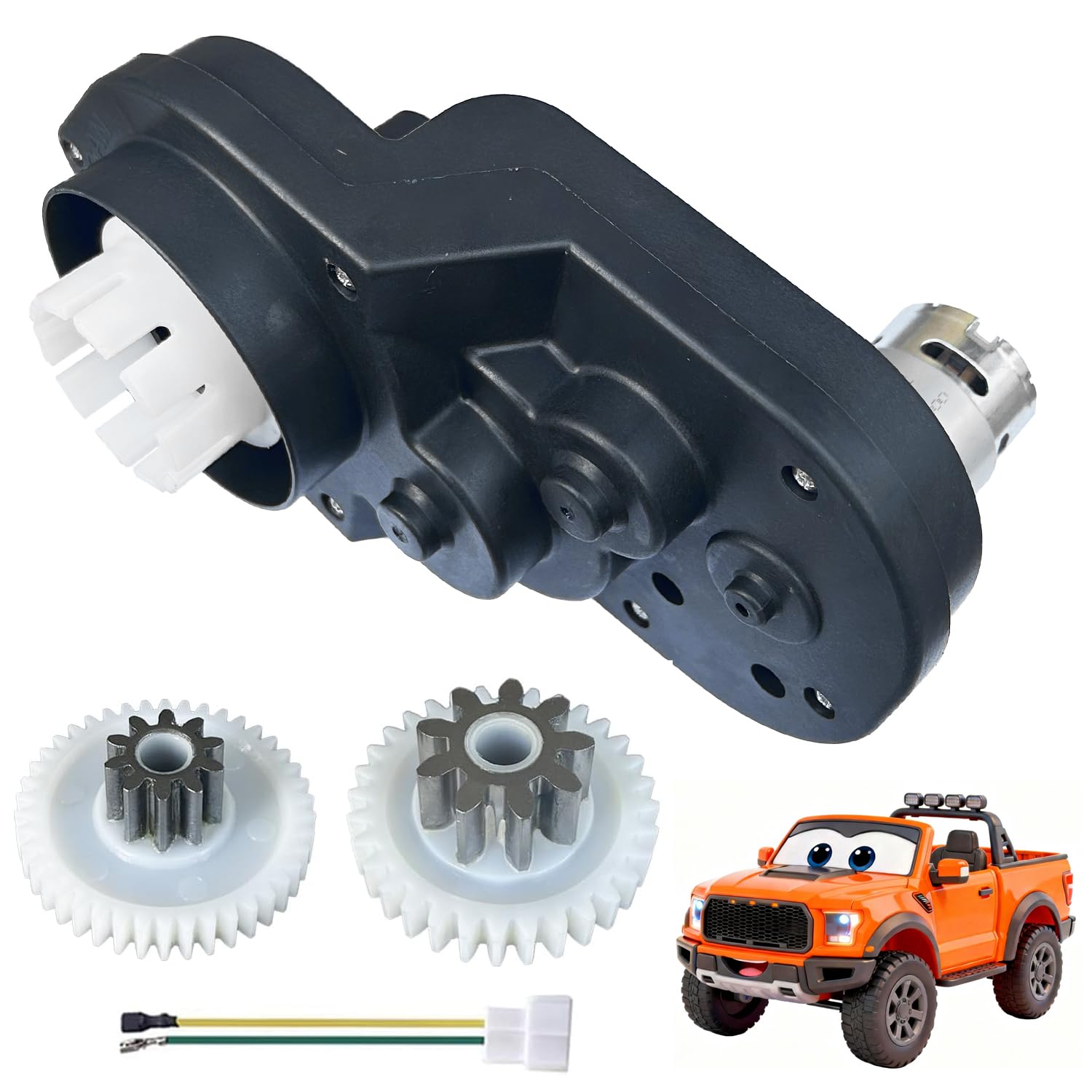 12 Volt RS550 35000RPM High-Speed Motor Gearbox for Power Wheels Kid's Ride On Toys Car Upgrade,12V Motor Replacement Ford Raptor F150/Done Race/Derica Off-Road/Kawasaki/Wrangle