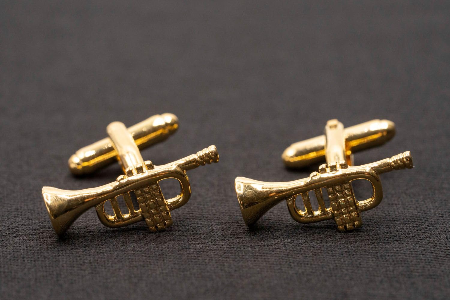 Miniblings Trompete Manschettenknöpfe Instrument Band Bläser Musik Gold - Origineller Modeschmuck | Herrenschmuck Manschettenknopf Hemdknöpfe Cufflinks I Holzbox inklusive