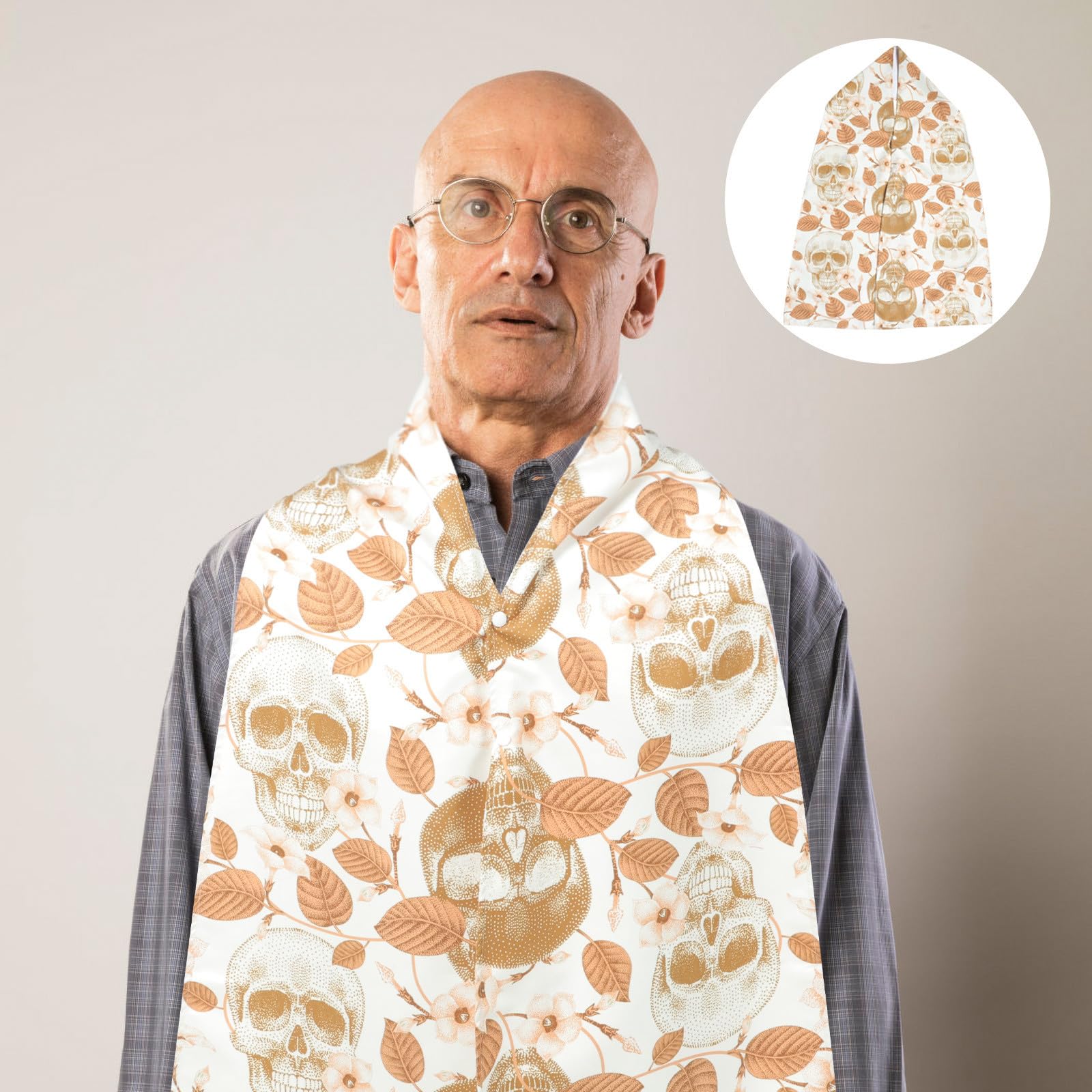 Abaodam 5 Pièces Bavoirs Adultes Réutilisables en Polyester Léger pour Protéger les Vêtements Lors des Repas à Domicile Maison de Retraite