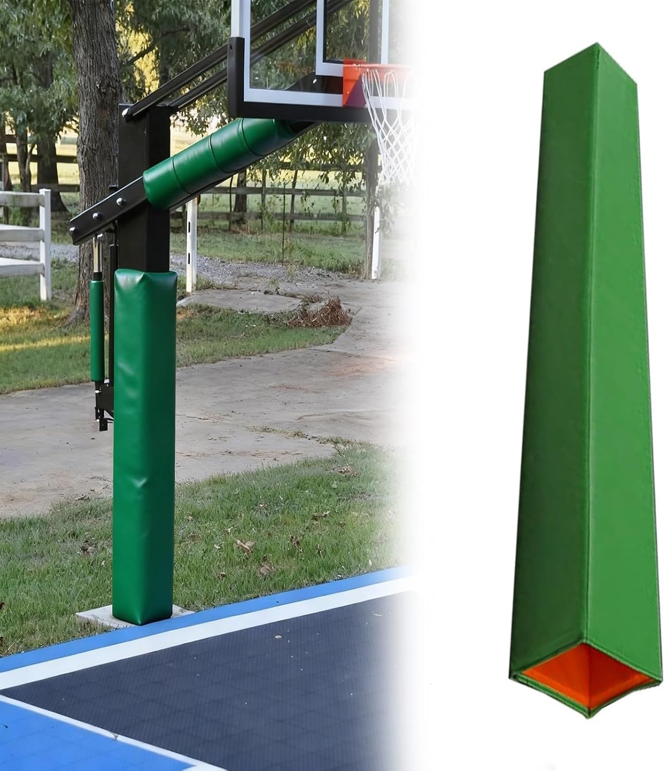 1.8m Tall Basketball Post Protective Pads, Gym Pole Padding - Shock-Absorbing Wrap Around Foam Protection Pads, Self Adhesive Safety Pad for Gyms, Gymnasium, Garage