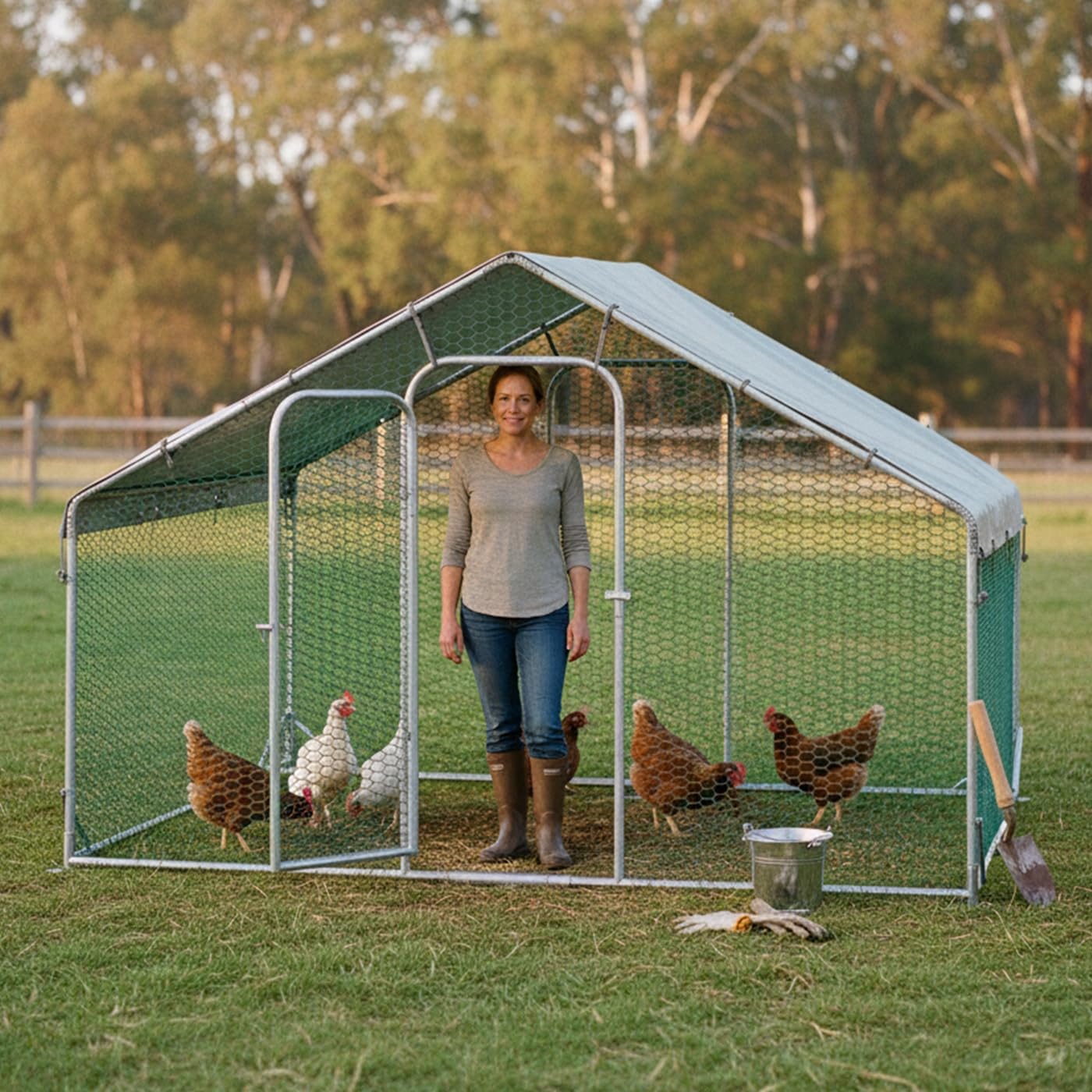 VOSS.farming Dachplane 170x343cm für Freilaufgehege, Oxford Gewebe 210g/m²