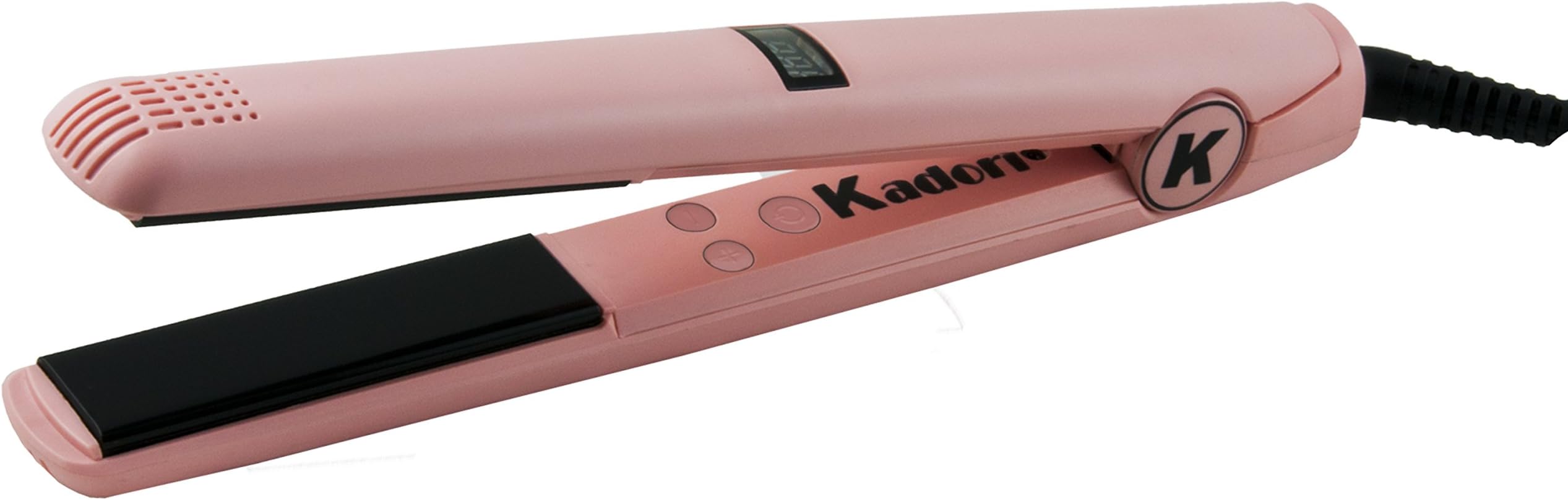 Soft Ceramic Tourmaline Ionic Flat Iron Hair Straightener 450F LED Temperature Control Worldwide Dual, 110V-240V, Pink