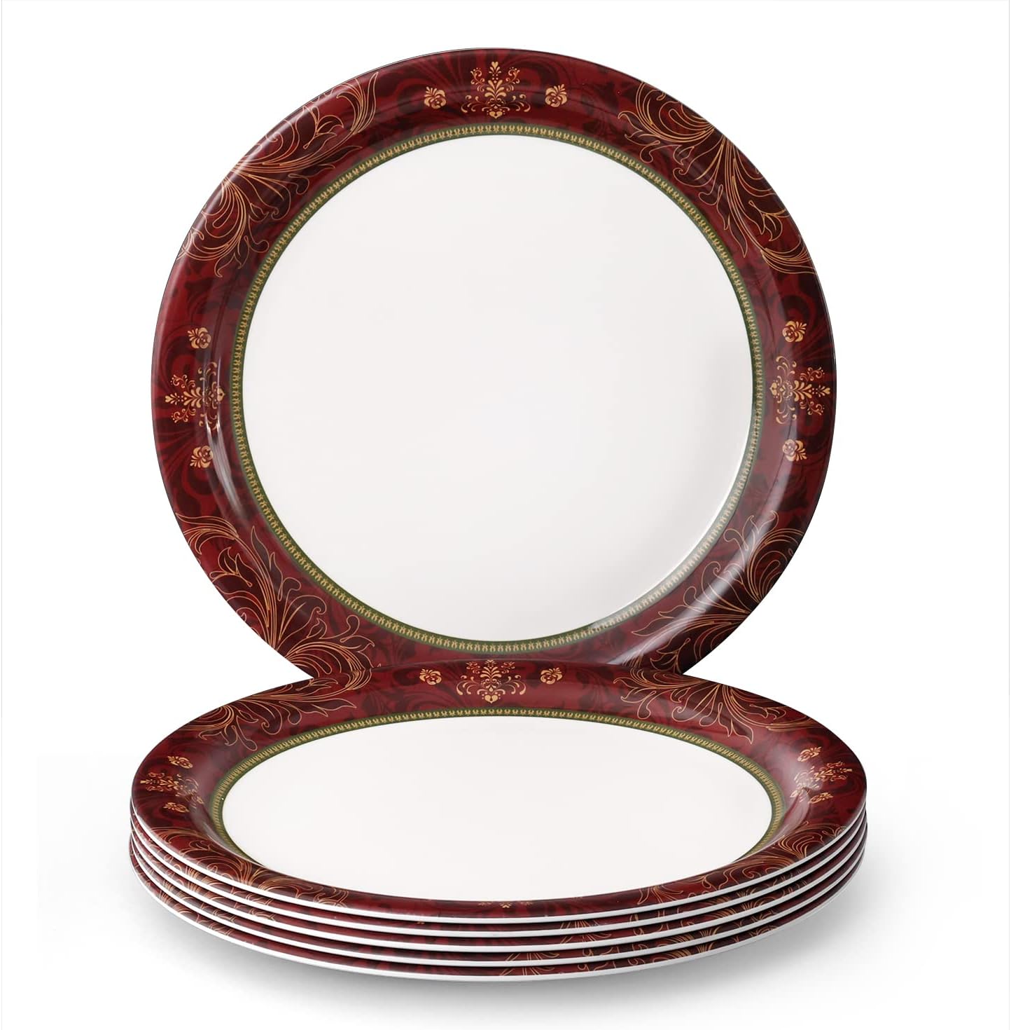 Superware | Pure Melamine | Buffet Plate Set – Ornamental 12.5” (6 nos.) | Stain Free, Glazed Finish