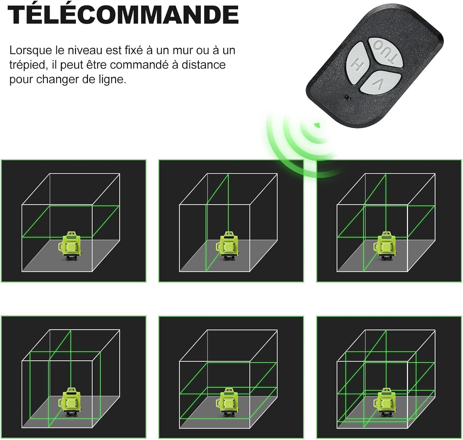 Stanew Niveau Laser 360°x 4 Chantier Autonivelant,Lazer Niveaux 4D 16 Lignes Laser,Nivellement Automatique, Support Rotatif, Télécommande,2x2400 mAh Batterie,Autonivellement et Mode Pulsé Extérieur