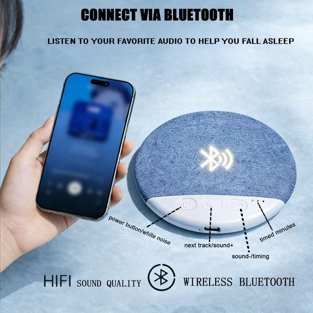 2026 New Sleep Pillow Speaker,Under Pillow Speaker Bluetooth,Comes withVolume Control & Auto-Off Timer,Wireless Sleep,Ideal for People who Sleep on Their Side (C) - Image 5