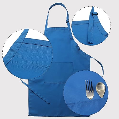 Miniatura 10 de Toal - 16 delantales negros para chef, delantales de chef ajustables con 2 bolsillos para niñas y niños, para pintar, cocinar, hornear (negro, 8
