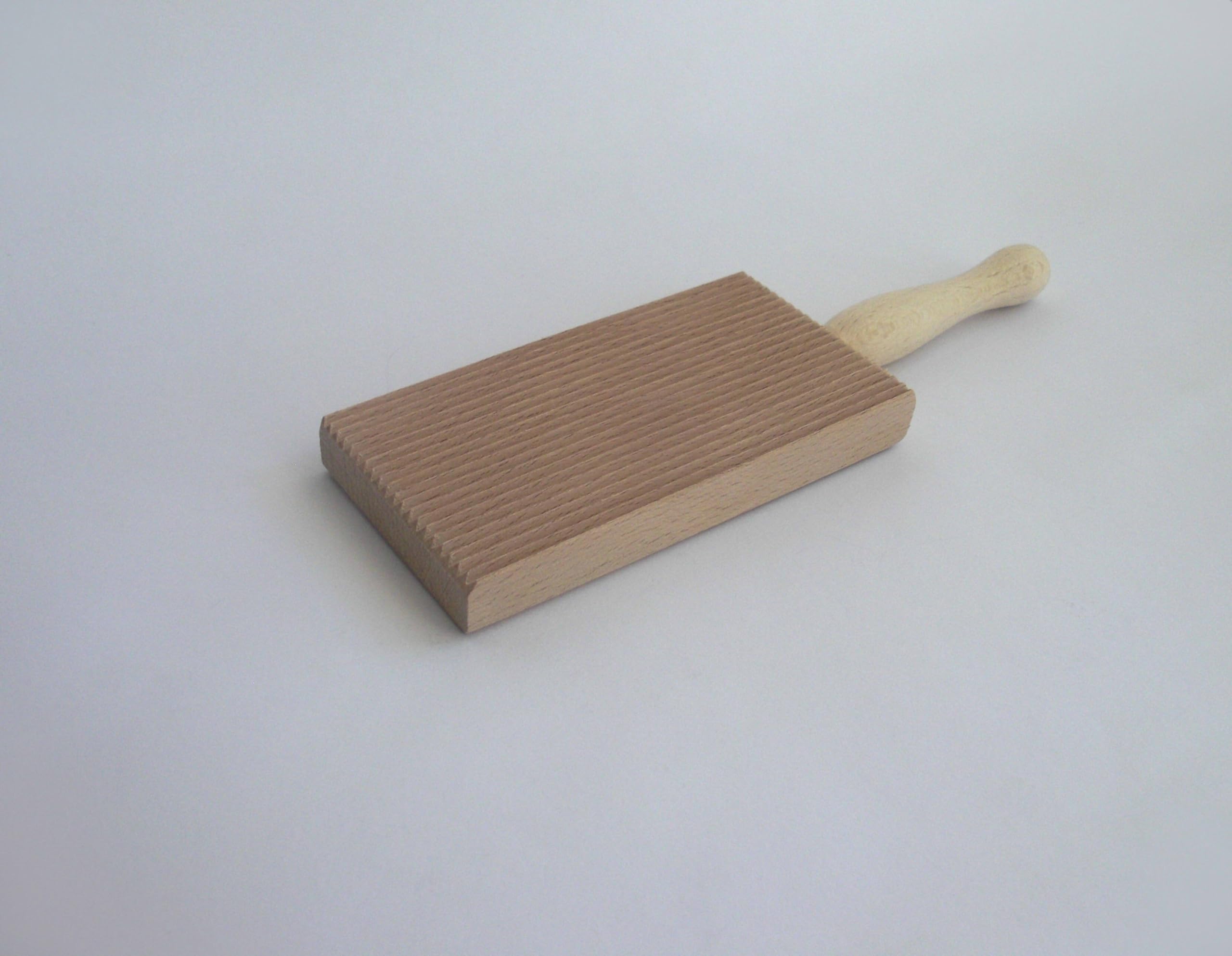 Tredoni Professional Gnocchi Wood Paddle Flat Ridge Board Pasta Maker 6x12 cm, Natural Wood - Image 3
