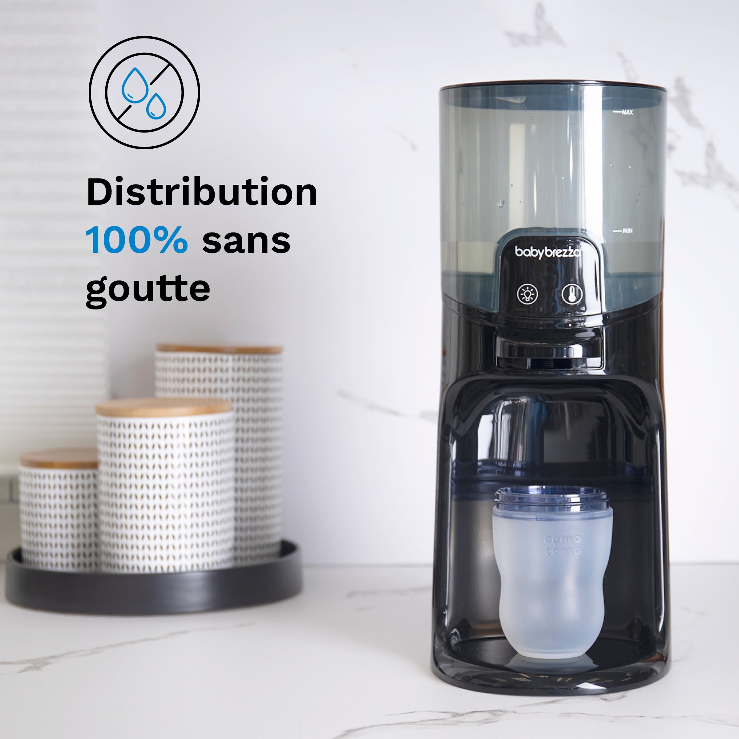 Baby Brezza Instant Warmer Chauffe-biberon/distributeur d'eau chaude Noir | Distributeur d'eau chaude disponible 24h/24 et 7j/7 pour un biberon prêt rapidement, alternative à une bouilloire électrique