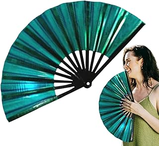 Fans de mano para mujeres plegables, ventilador de manos plegable,Ventilador plegable a mano grande de manualidades - Accesorios de moda accesorios fotográficos con marcos de madera para baile, fiesta