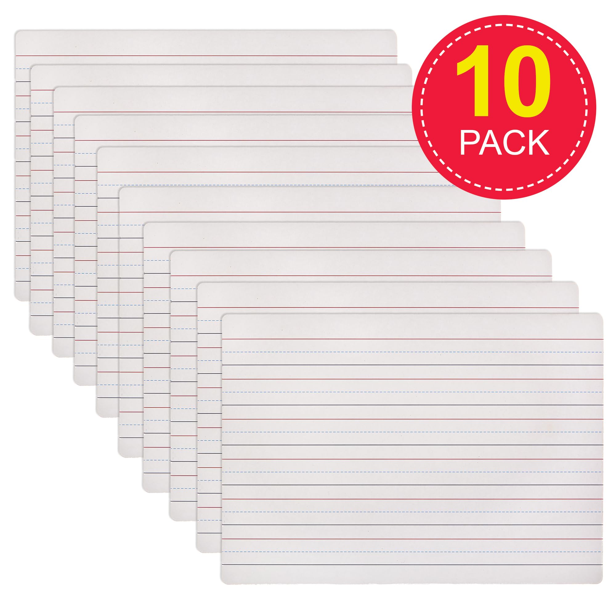 Baker Ross FN114 Dry Erase Lined A4 Whiteboards - Pack of 10, Mini Portable Whiteboards for Classrooms Schools and Teachers - Image 2