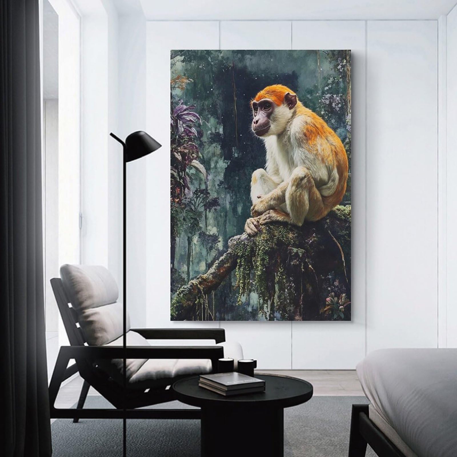 Junmoney Unframe-Style-22 Monkey In The Jungle Home Decor Wall Art 20X30inch(50X75cm), For Lounge, Study, Hallway Or Flat Walls, Stylish Home Artwork For Focal Walls
