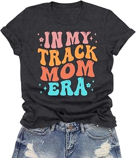 Track Mom Shirt for Women Funny Running Mama T-Shirts