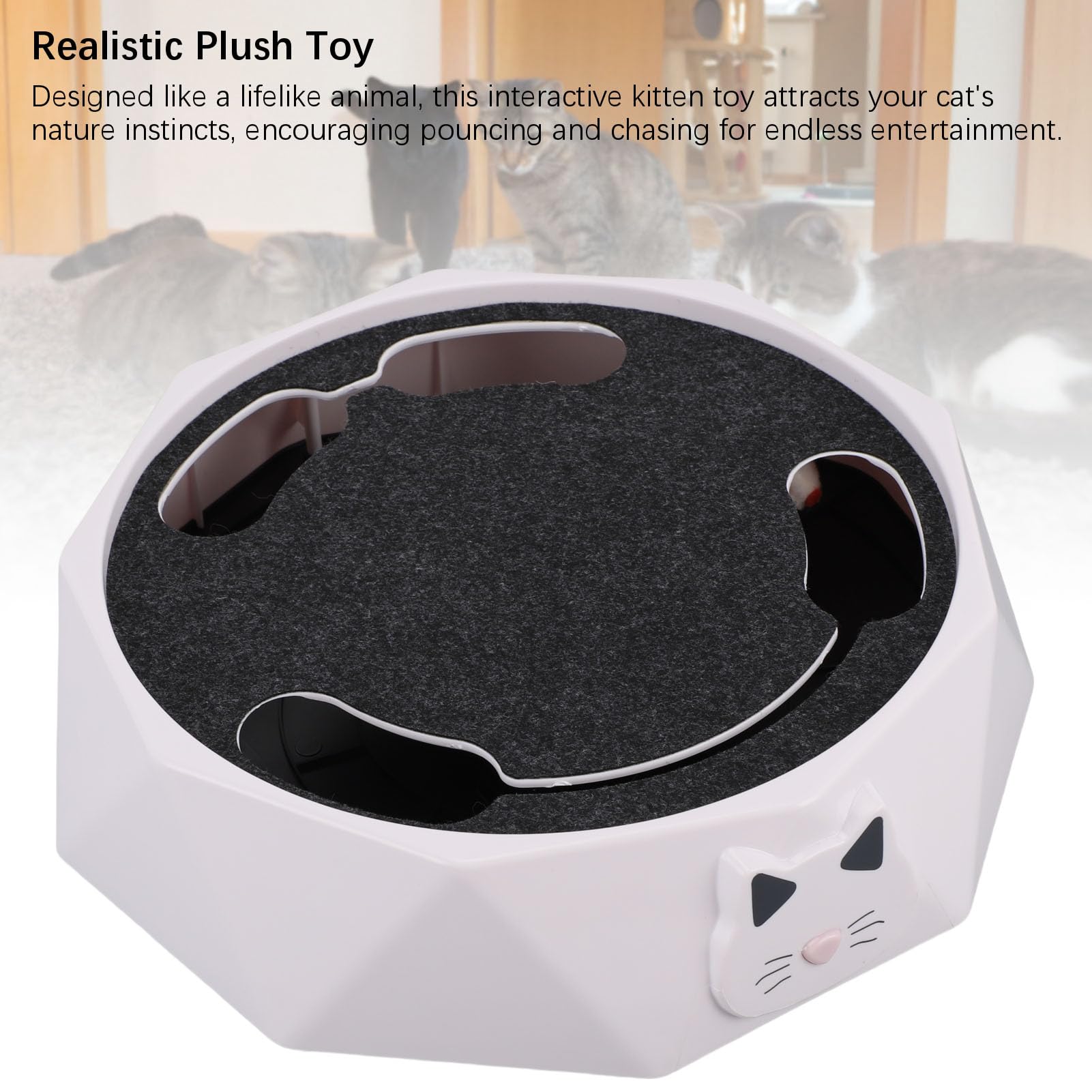 Topiky Whack Jouet électrique pour Chat pour Les Chats, Réglable, 2 Vitesses, Exercice Physique Interactif, 29 X 29 X 7,5 Cm