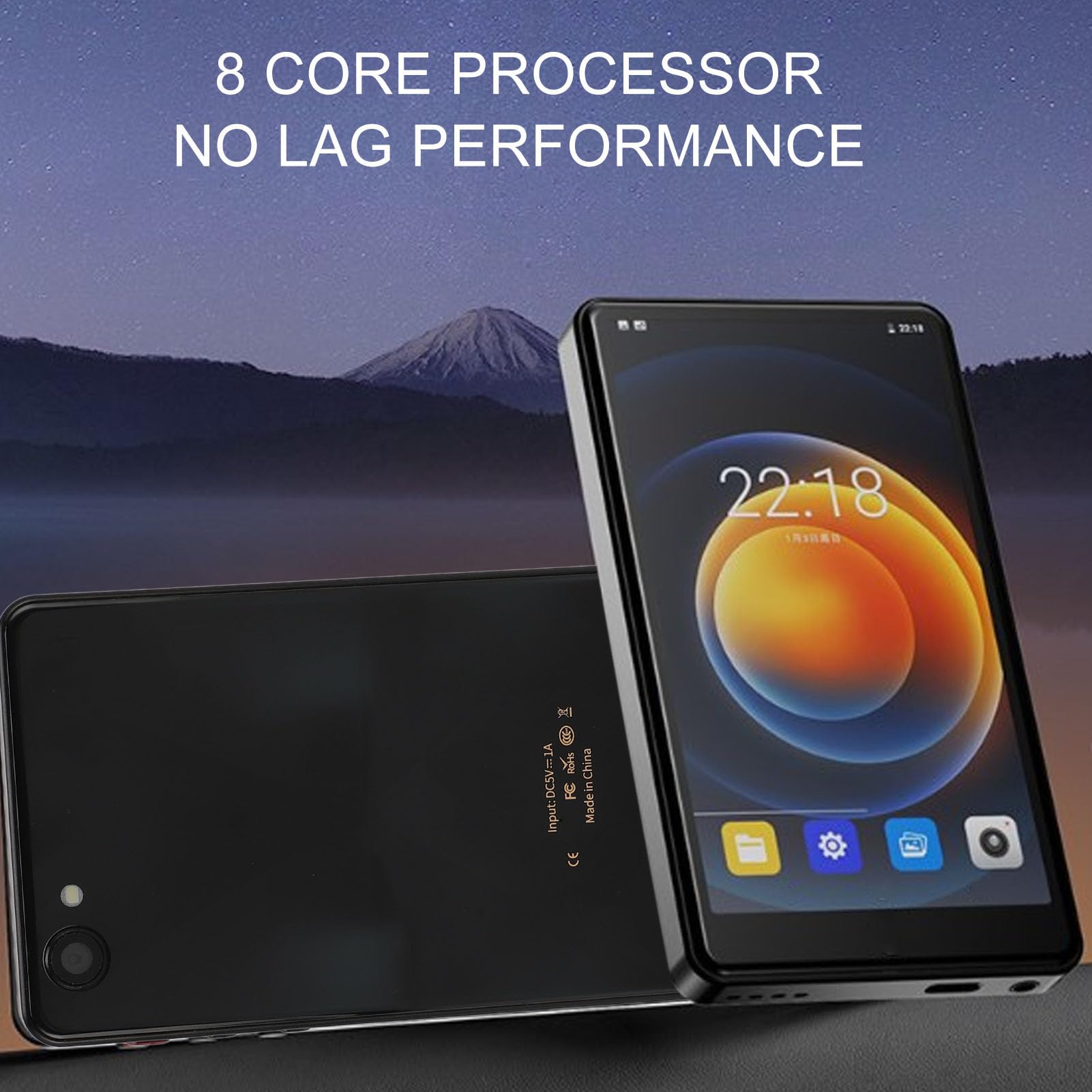 Reproductor MP4 con Bluetooth, Pantalla Táctil Completa de 5,2" | RAM 2GB+ROM 16GB, 2500mAh, con Auriculares con Cable de 3,5 Mm y Estuche Protector