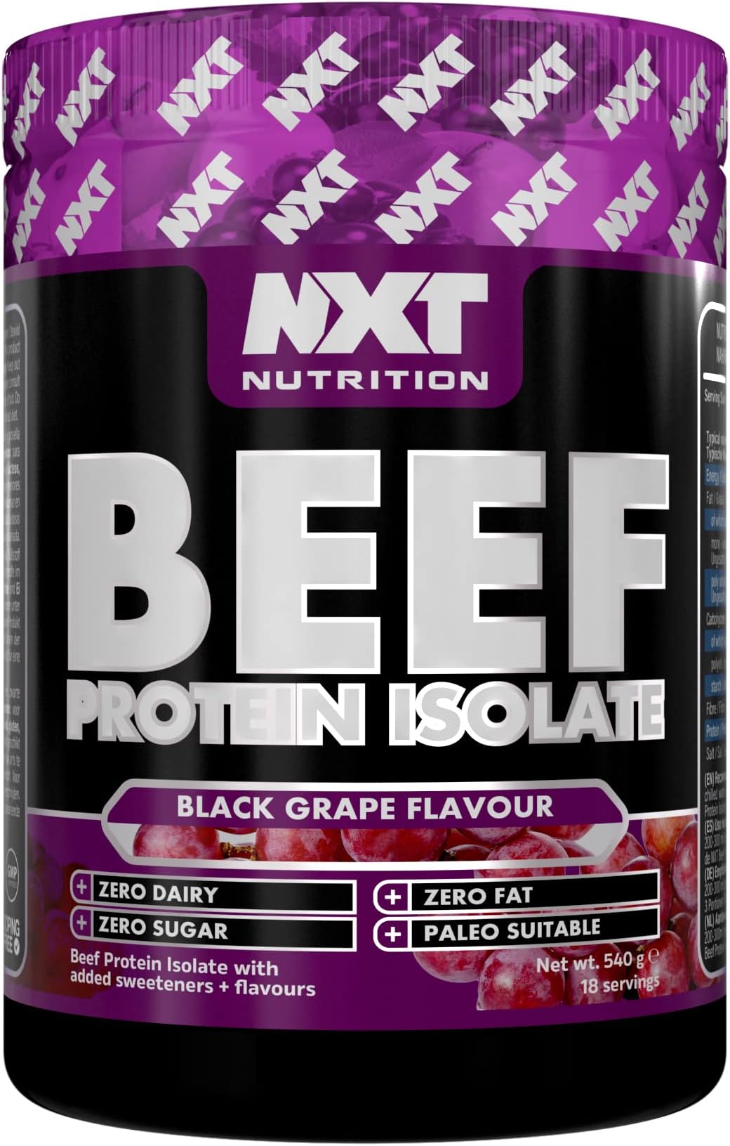 NXT Beef Protein Isolate Black Grape 540G 18 Servings