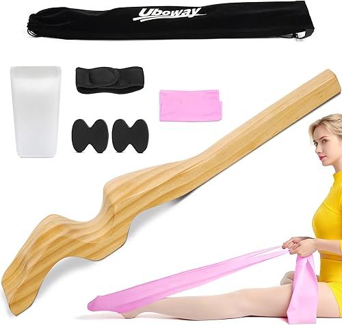 Uboway Estirador de pie de ballet, equipo de estiramiento de baile portátil con banda elástica, dos almohadillas, correa para las piernas, bolsa