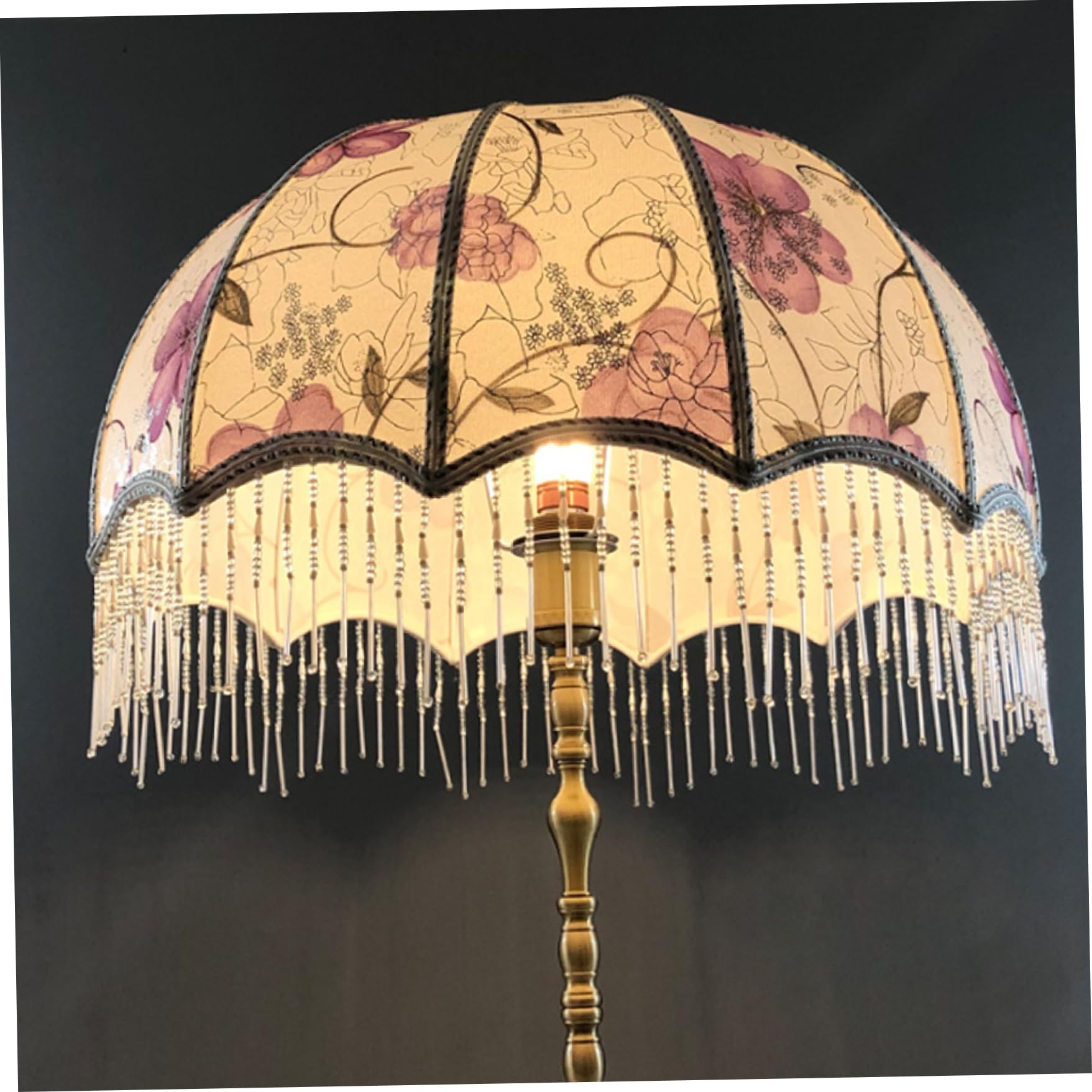 Comebachome Style 2 Vintage Lamp Shade With Tassels, Victorian Fringe Lamp Shade, Dome Scalloped, Replacement Antique Shades For E27 Table Lamps Floor Lamps 7.87X7.48 Figürchen