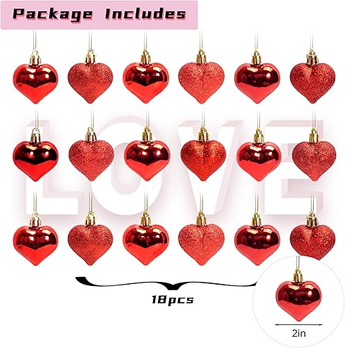 Miniatura 4 de Árbol de abedul con luz LED de San Valentín de 24 pulgadas con 18 adornos, luz LED blanca cálida, árbol artificial de mesa, 8 modos de iluminación,