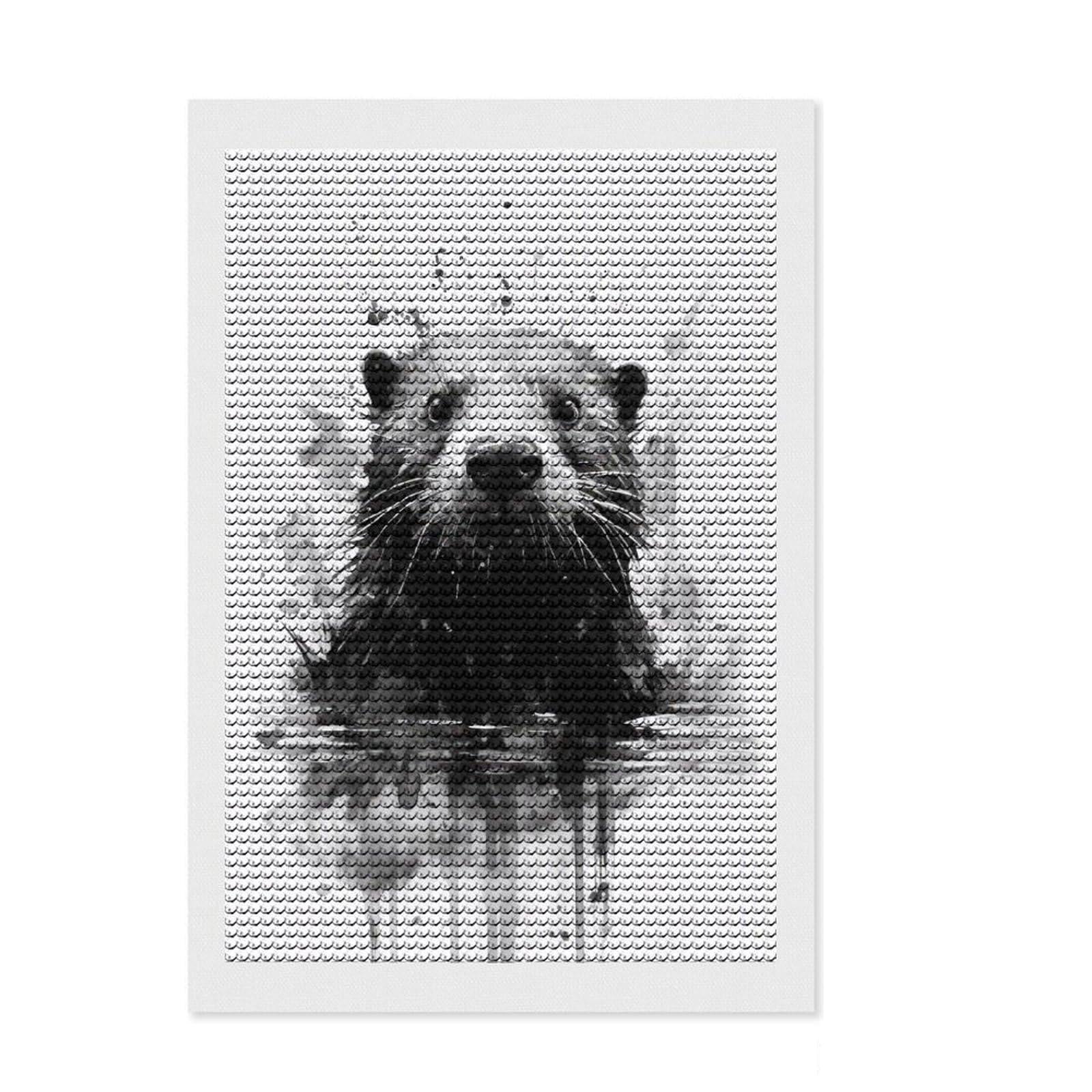 Junmoney Beaver Beauty Watercolor Diamond Art Kit 8"x12", Full Kit Included, Living Room Decor, for Teens, Thoughtful Handmade Gift, with Tool Kit