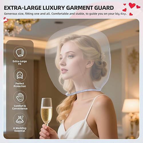 Miniatura 5 de Oversized Makeup Protector Hood, Guards Hair & Makeup While Dressing, Nylon Chiffon, Reusable, Zip Closure, Machine Washable