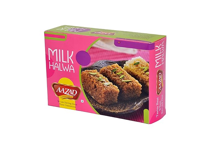 Aazad - Zavervad Milk Halwa (Milk Cake) - 250g / Indian Traditional Sweets / Mithai Haluva Sweet Box / Dudh Halwa / Dudh Barfi / Indian Mithai / Indian Cuisine Sweets / Indian Sweets / Sweets Indian Mithai