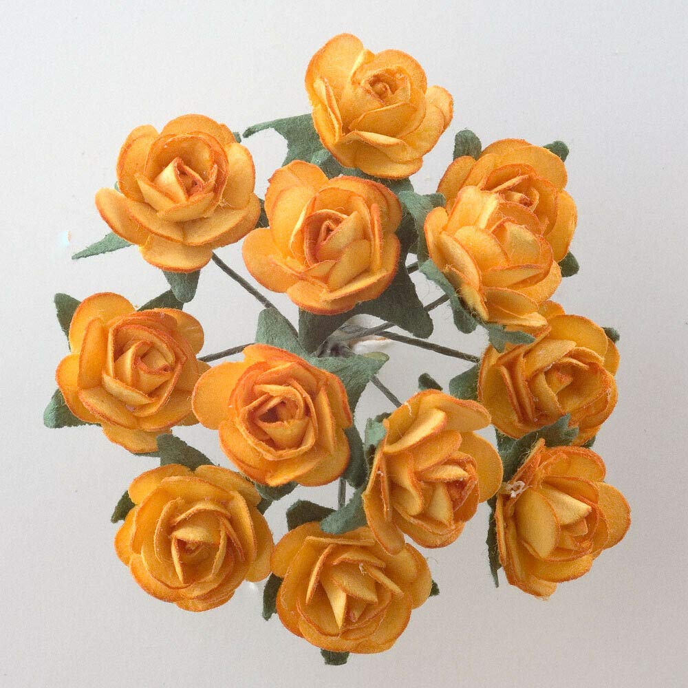 EliteKoopers 15mm Mulberry Paper Flower Rose For Craft Scrap Booking Wedding Bouquet (72Pcs) — image 1