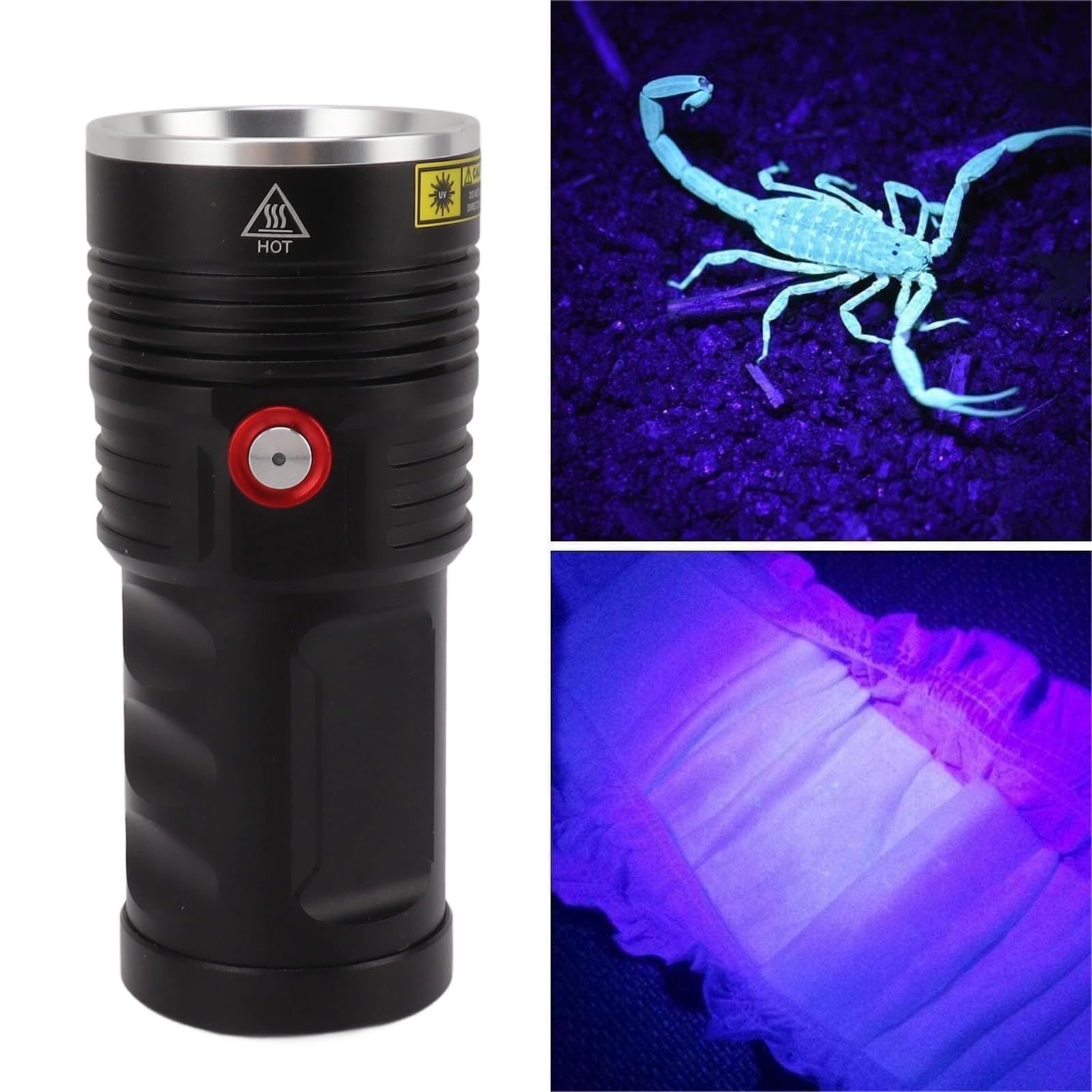 Black Light Torch, 365NM Black Lightlight Typ Ceatlight C -Latkslight Aluminium Aluminium Wodoodporna Ręczna LED, Ręczna Latarki LED, Ręczne Latarki