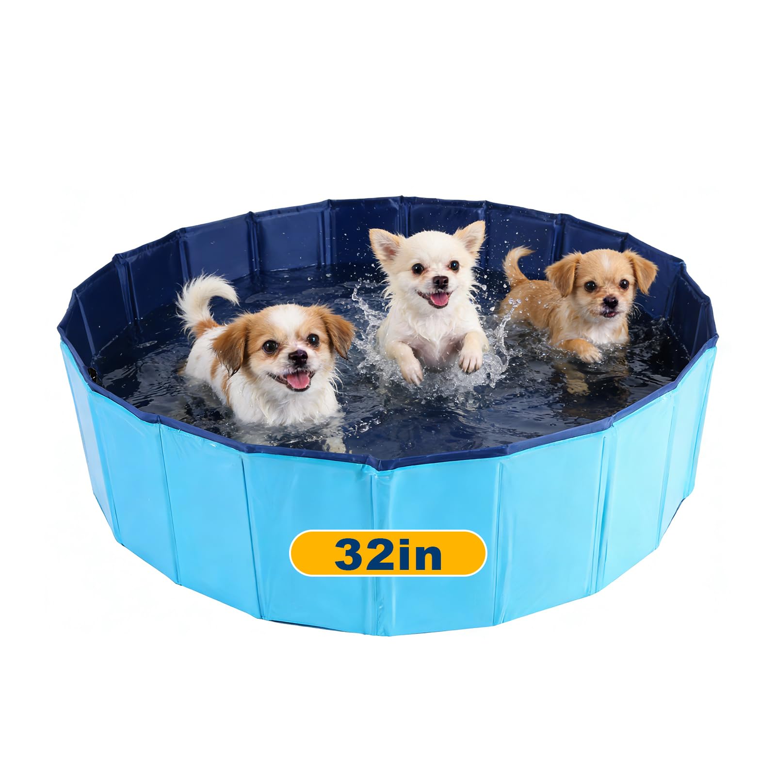FLKQC Whelping Pen for Dog, 31.5" D x 8" H Foldable Swimming Pool