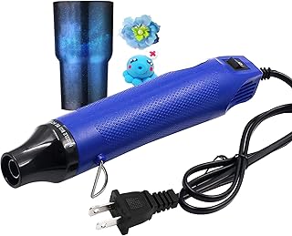 Bubble Buster Tool Mini Heat Gun - 300 Watt Dual-Temperature Heat Tool for Epoxy Resin, Tumbler Embossing for Removing Epoxy Cup Painting Resin Air Bubbles, Drying Crafts & Shrink Wrap Paint, Blue