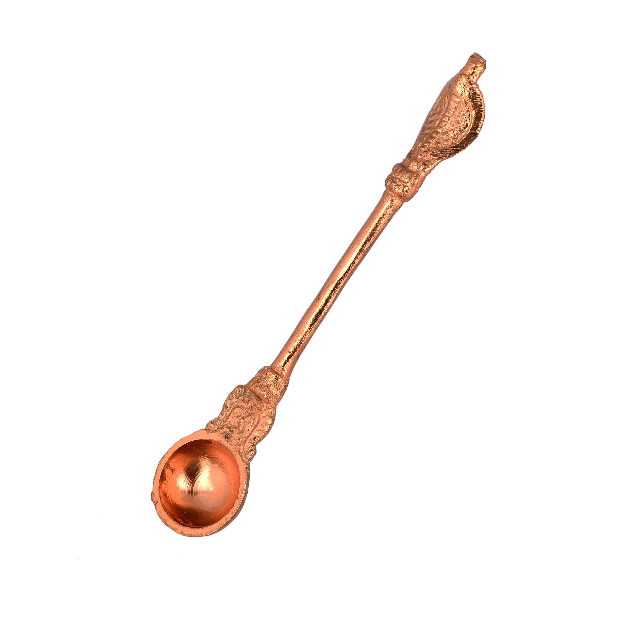 KESAR ZEMS Copper Achmani Spoon, for Pooja Size: 5 Inch Set of 3 Pcs.