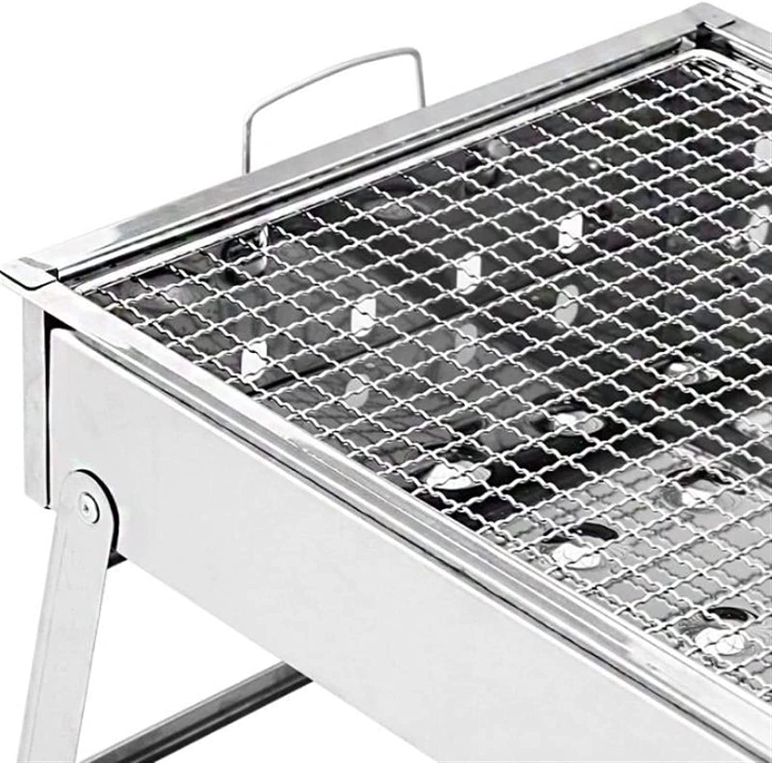 Grille Na Węgiel Drzewny Ze Stali Nierdzewnej, Turystyczne, Kempingowe, Grill Na Węgiel Drzewny Do Grillowania Na Świeżym Powietrzu, Srebrny Grill Piknikowy Na Węgiel Drzewny Do Grillowania
