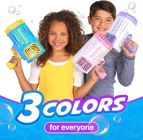 Miniatura 8 de Bubble Machine Blaster - Purple Bubble Gun for Kids, Adults, Automatic Bubble Machine Gun with 69 Holes, LED Lights, 5000 Bubbles per Minute, Funny