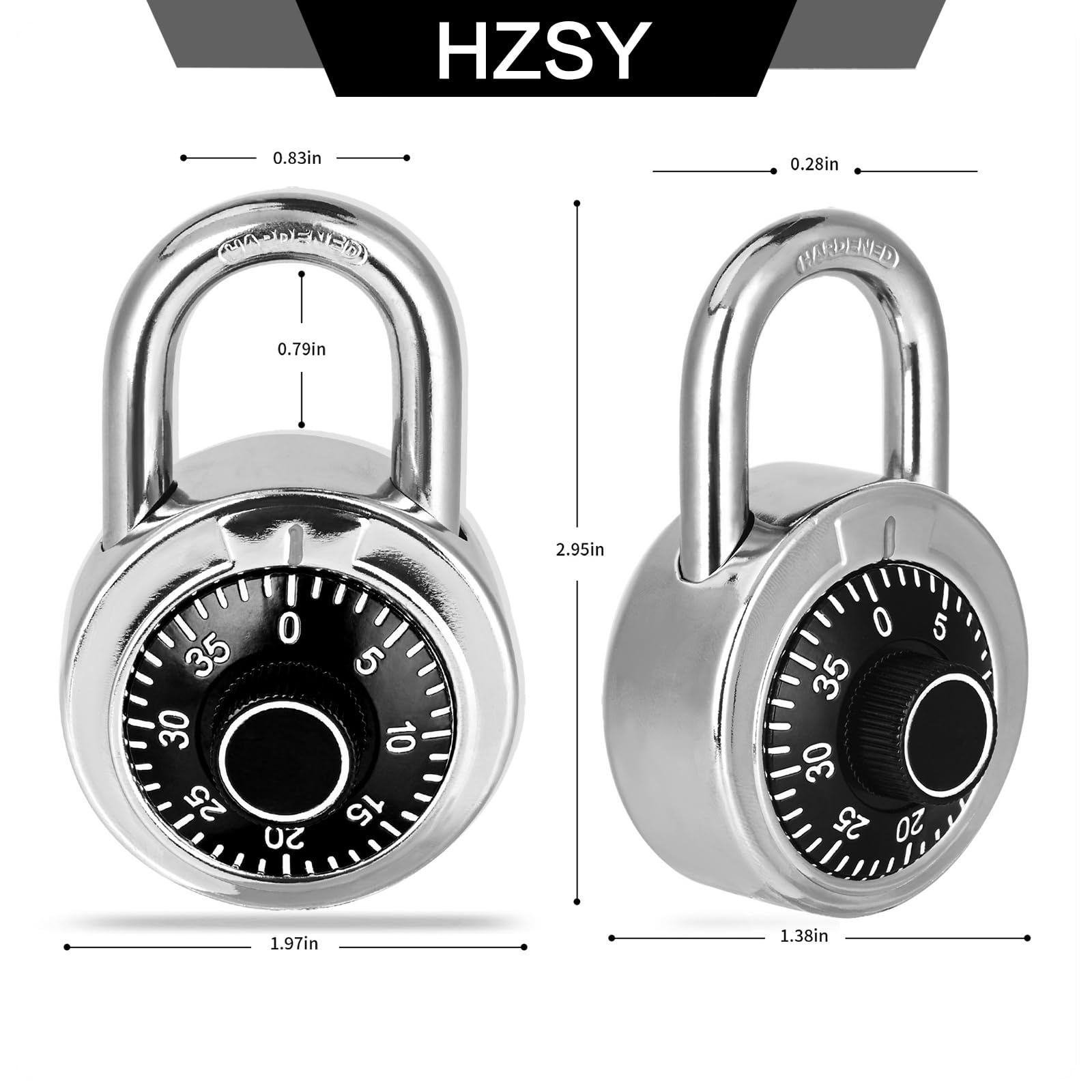 Candado de combinación, candado de combinación de esfera fija con diferentes combinaciones, 5 cm de ancho. Tocadiscos negro, cerradura para gimnasio y taquilla, escuela, caja de herramientas y