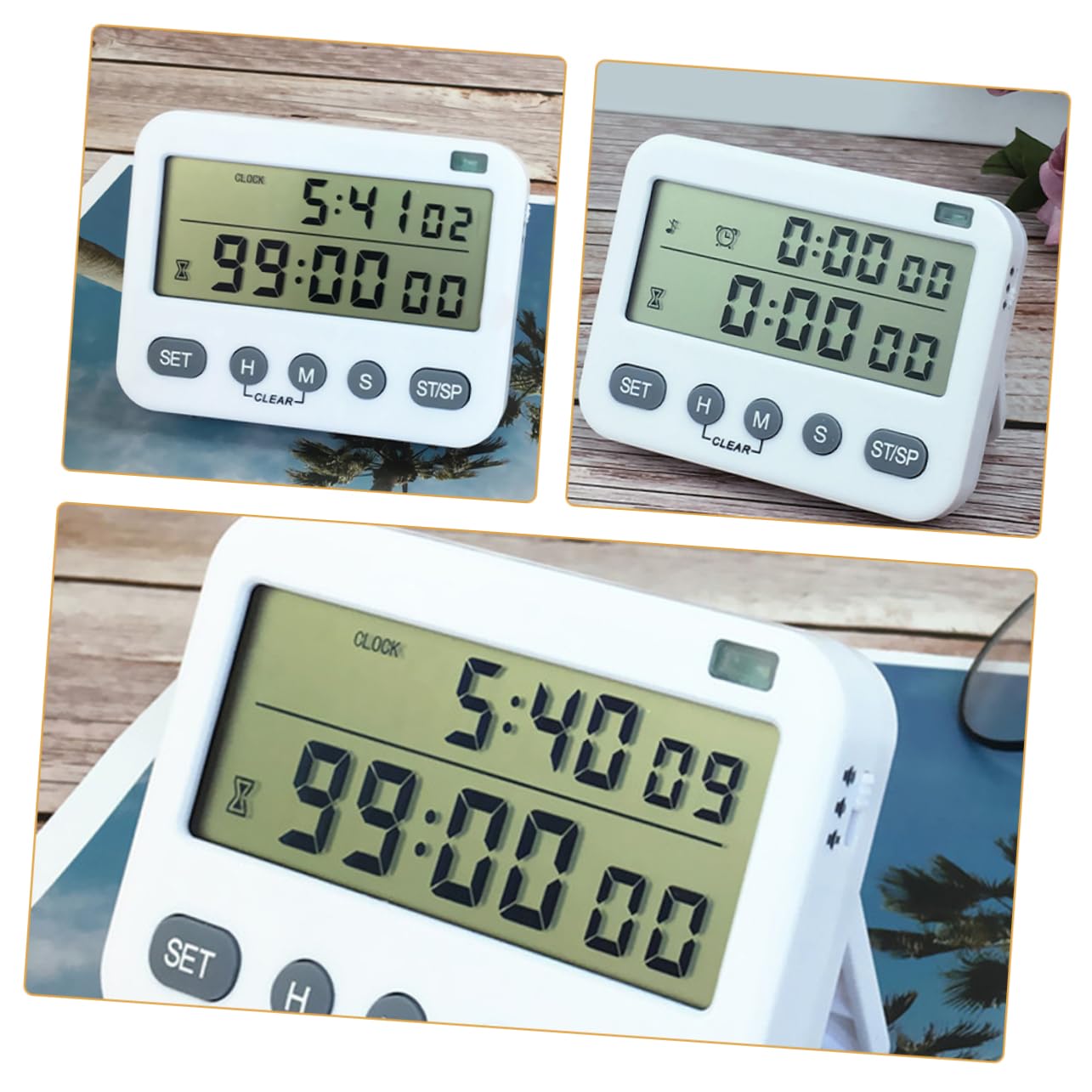 Anneome 3 Piezas Temporizador de Cocina para cocinar Reloj silencioso Temporizador de Mesa Reloj Arriba - Digital cronómetro Dispositivo de de Laboratorio