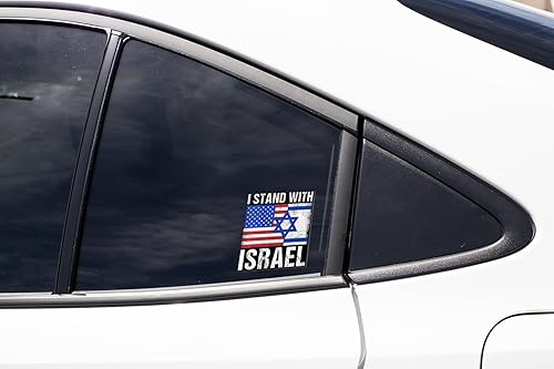 Miniatura 7 de Adhesivo con la bandera de Israel I Stand with Israel Flag Sticker Support Israel Sticker | Interior Nuestro Uso Exterior | AWPS145 (5.5 pulgadas x