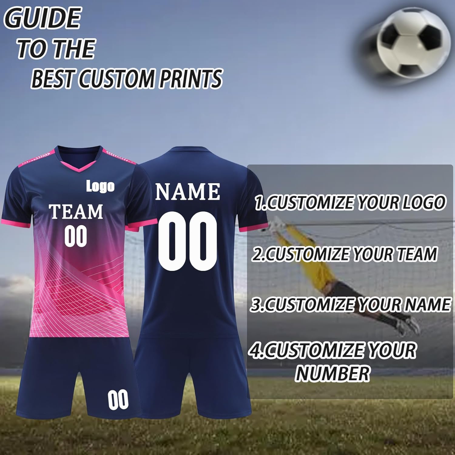 Custom Soccer Jersey Soccer Uniforms for Men Sports Team Training Personalized Soccer Jersey for Kids Youth Men - Image 2
