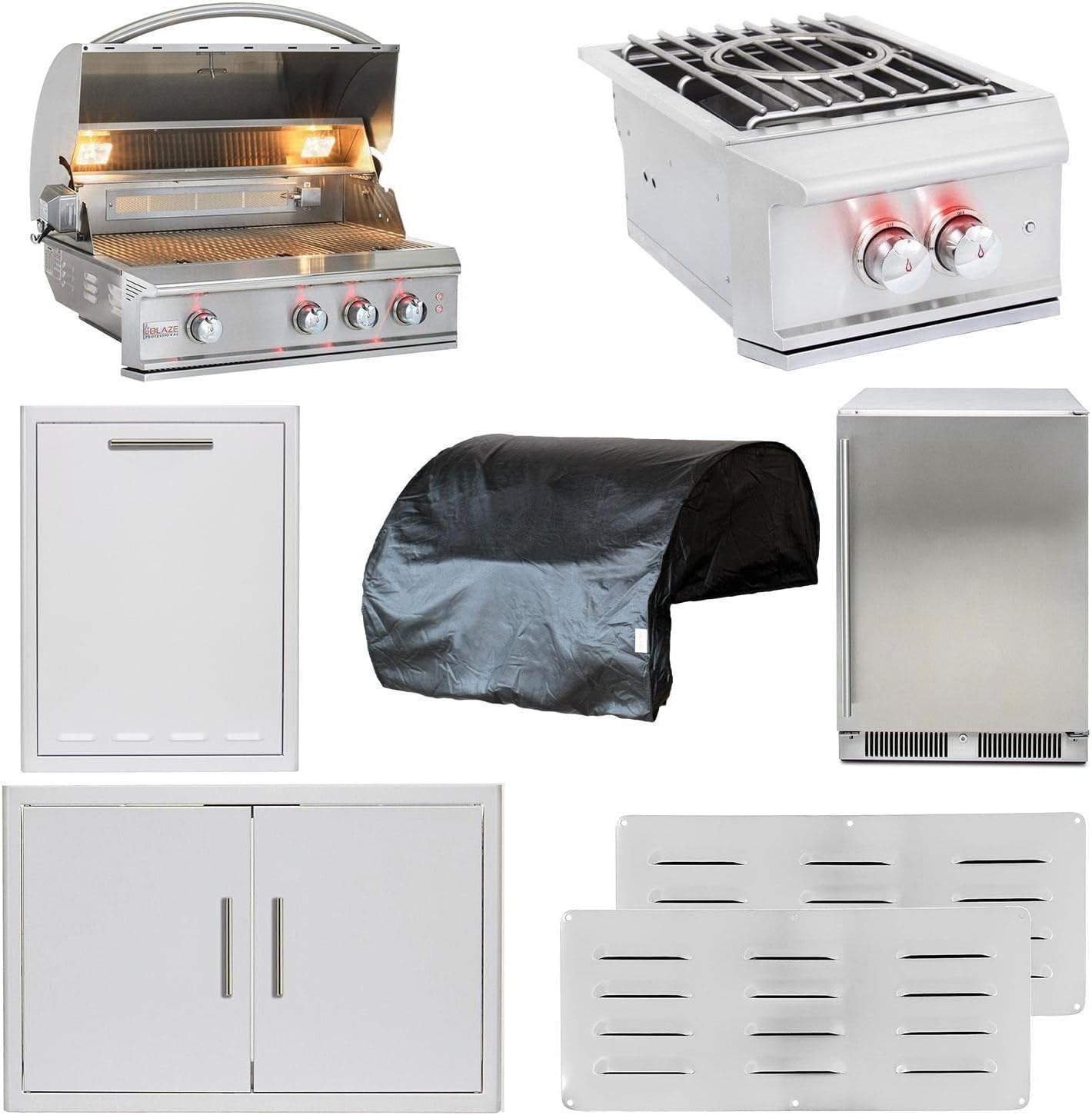 Blaze Professional LUX 8-Piece 34-Inch Natural Gas Outdoor Kitchen Package - BLZ-3PRO-NG-8PC-SC