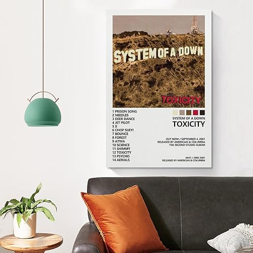Miniatura 4 de System of A Down - Póster de toxicidad para dormitorio, estética, lienzo, decoración de pared, 16 x 24 pulgadas (15.7 x 23.6 in)
