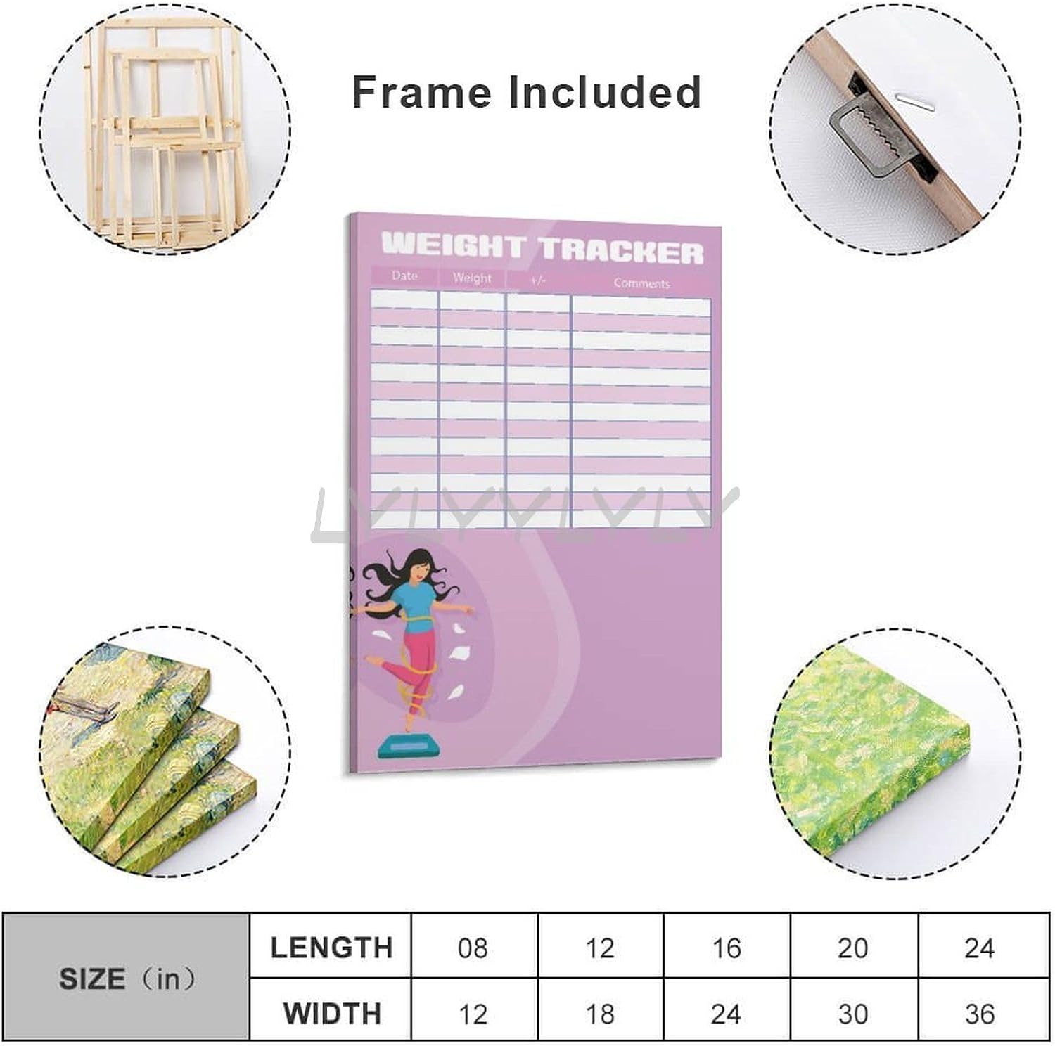 MOJDI Daily Weight Loss Project Chart Poster 1 Canvas Painting Posters And Prints Wall Art Pictures for Living Room Bedroom Decor 12x18inch(30x45cm) Frame-style