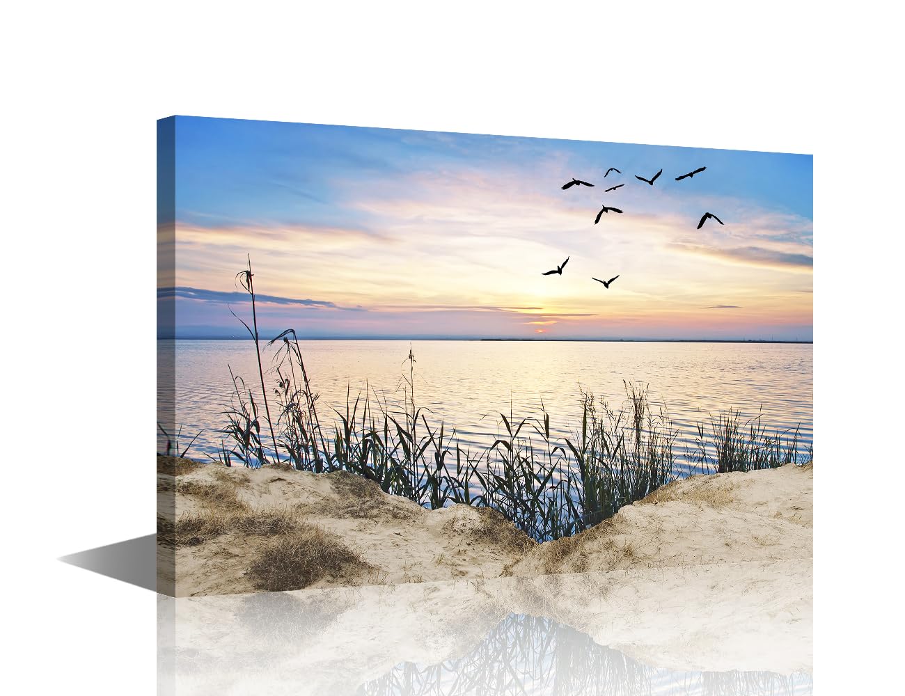 Canvas Wall Art for Living Room Dune Beach at Sunset Large Wall Art Modern Artwork Contemporary Home Decor Natural Landscape Print On Canvas Ready to Hang for Bedroom Office 12x8in — image 1