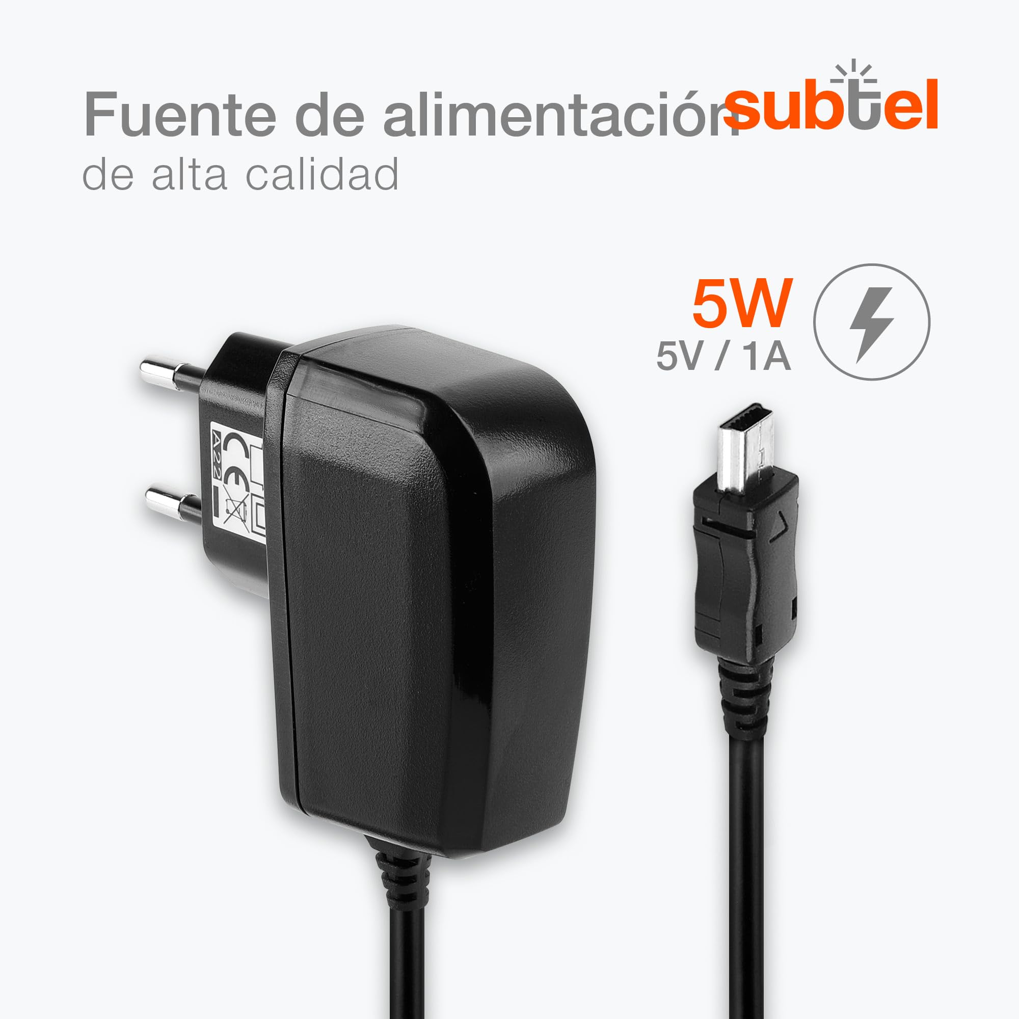 Caricatore USB Compatto Icetech 1A 5V 1-porta Nero – Adattatore Basic Universale - 3